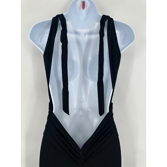 Vintage Y2k Caché Maxi Dress Backless Long Formal Crystal Mermaid Evening Gown - Picture 10 of 11